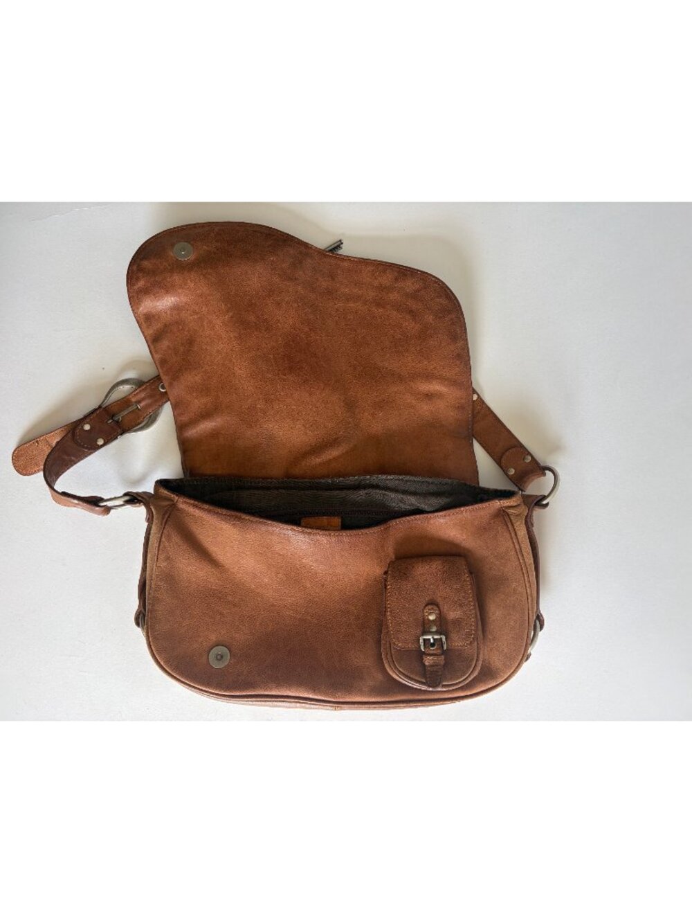 VINTAGE CHRISTIAN DIOR GAUCHO BROWN SADDLE BAG - Picture 13 of 16